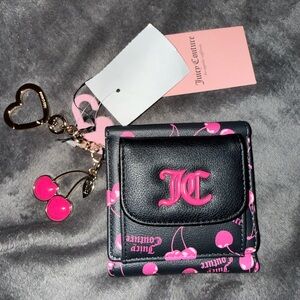 Juicy Couture black and pink sweet cherry wallet NWT